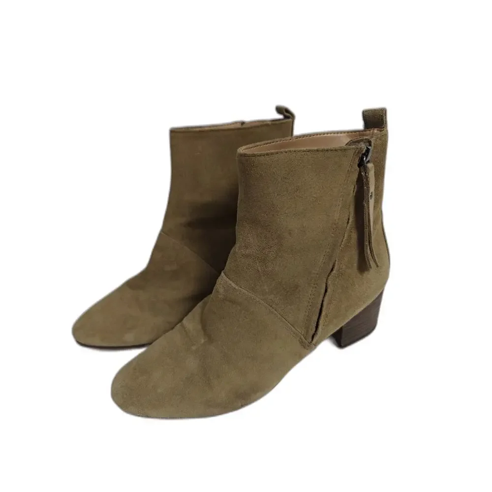 Women Banana Republic Suede Ankle Boots Tan Size 6.5M